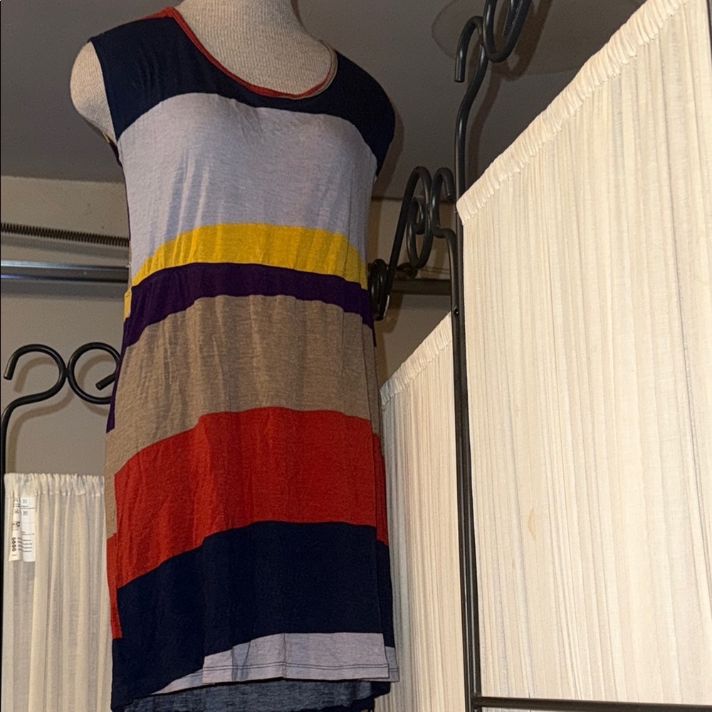 Miss Chievous Multicolor Striped Midi Dress SZ-XL